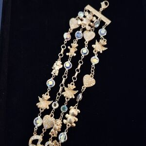 Kirks Folly Gold Charm Bracelet with Iridescent Accents